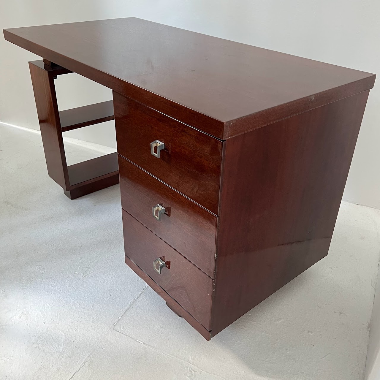 Art Deco Mahogany Desk by Tri-Bond