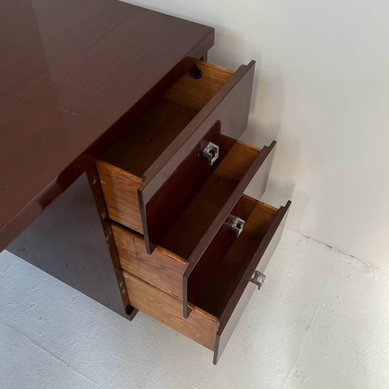 Art Deco Mahogany Desk by Tri-Bond