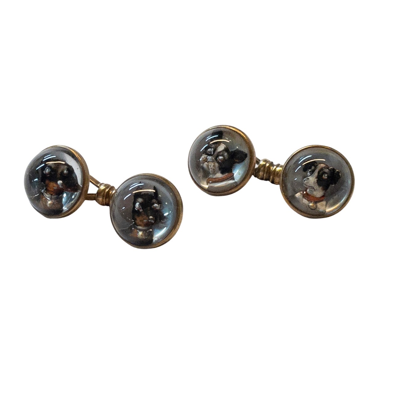 14K Gold Vintage Dog Cufflinks