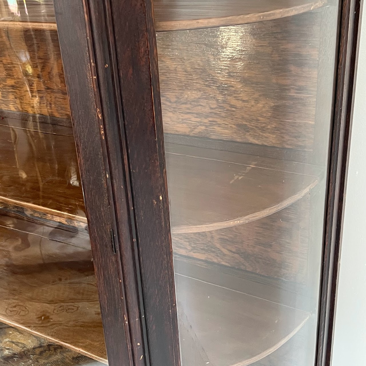 Oak Glass-Front Display Case