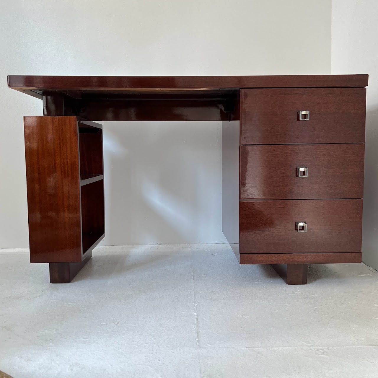 Art Deco Mahogany Desk by Tri-Bond