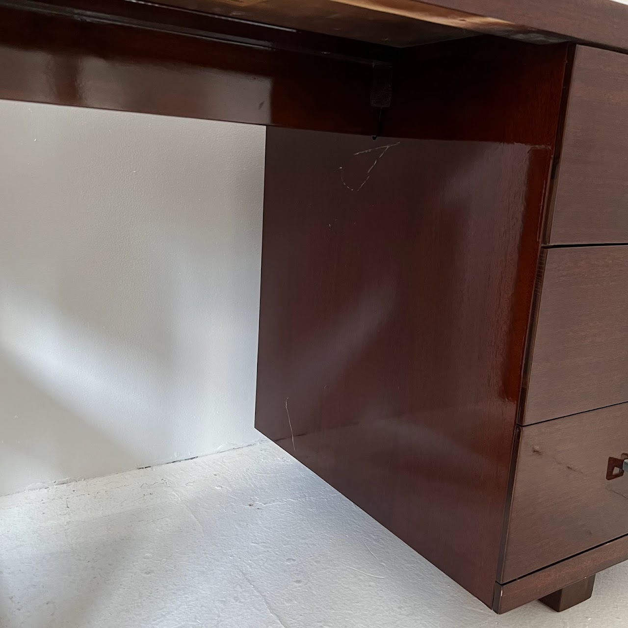 Art Deco Mahogany Desk by Tri-Bond