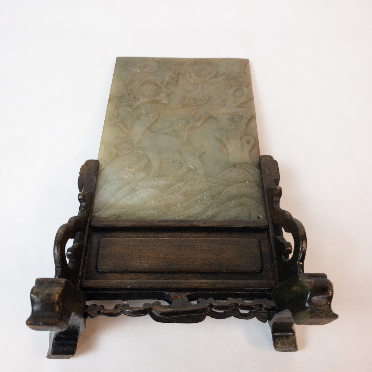 Chinese Carved Jade Table Plaque