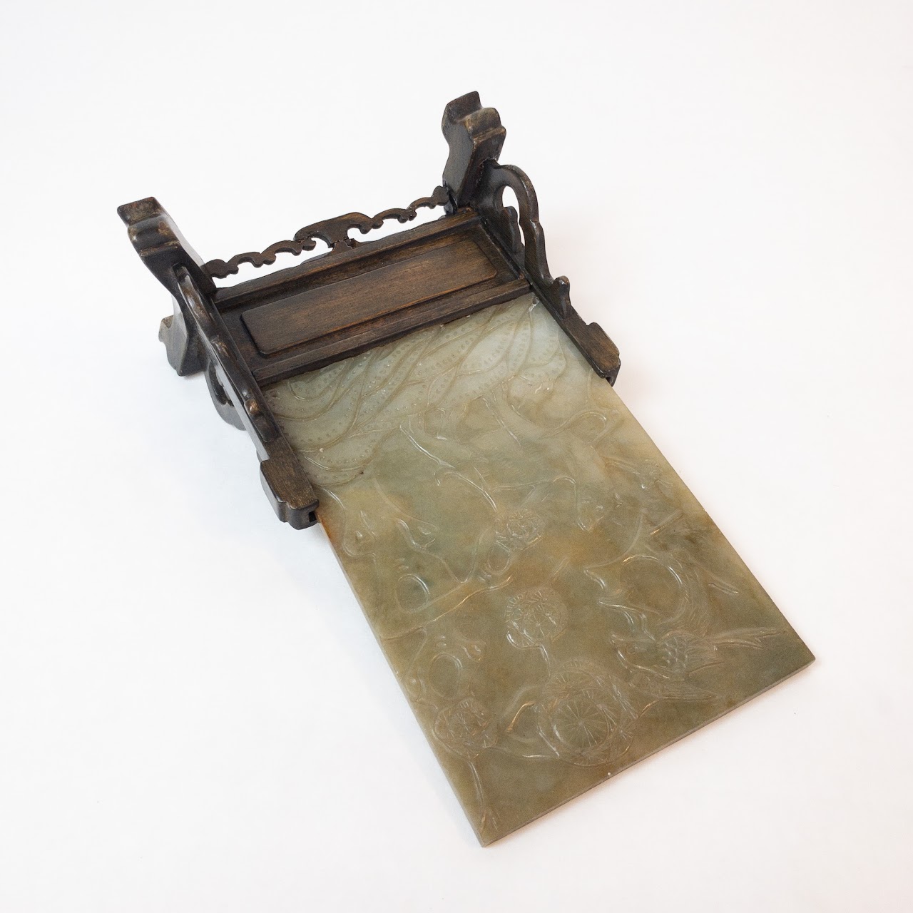 Chinese Carved Jade Table Plaque