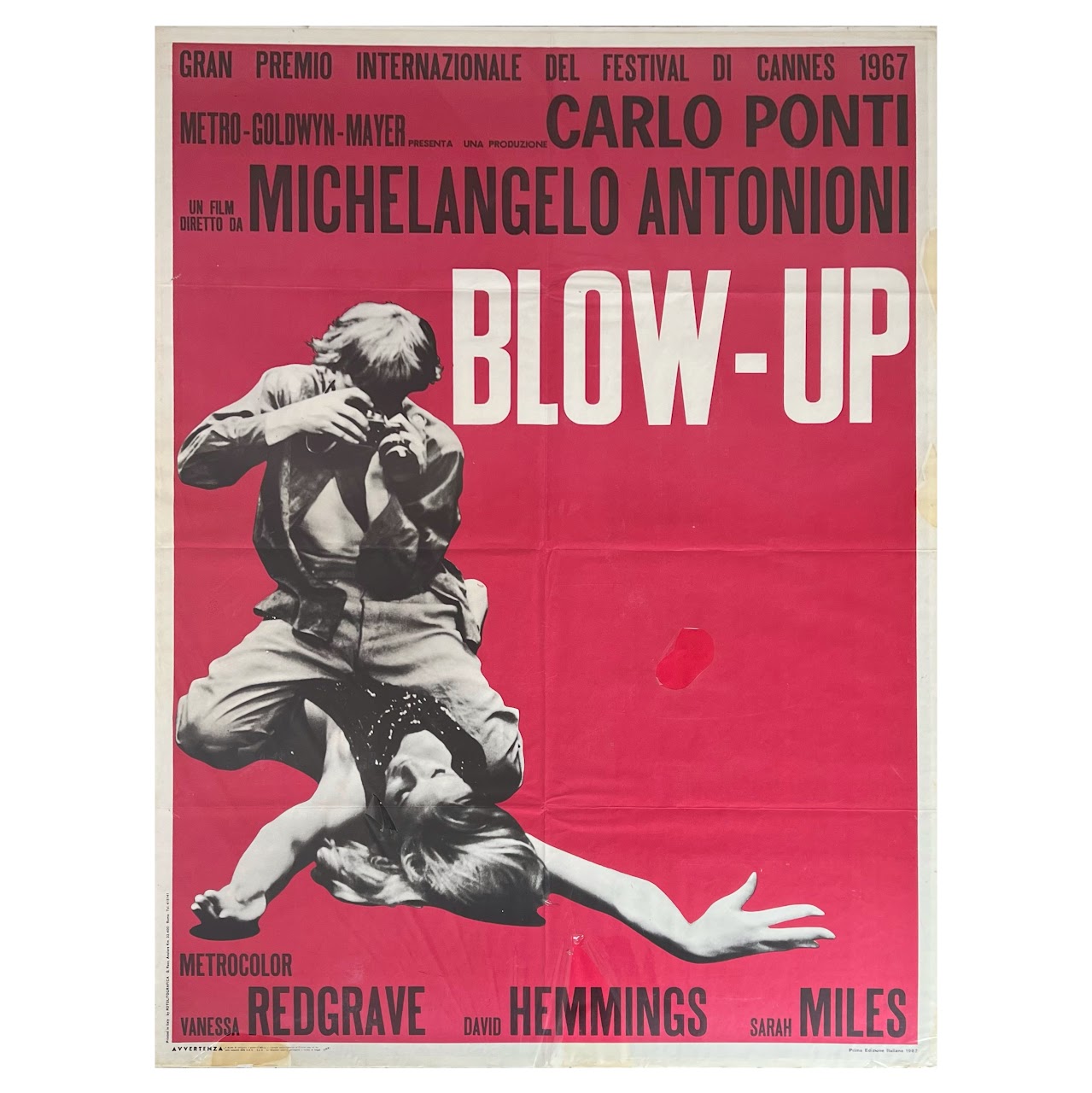 Michelangelo Antonioni 'Blow-Up' Original Italian Movie Poster, 1967