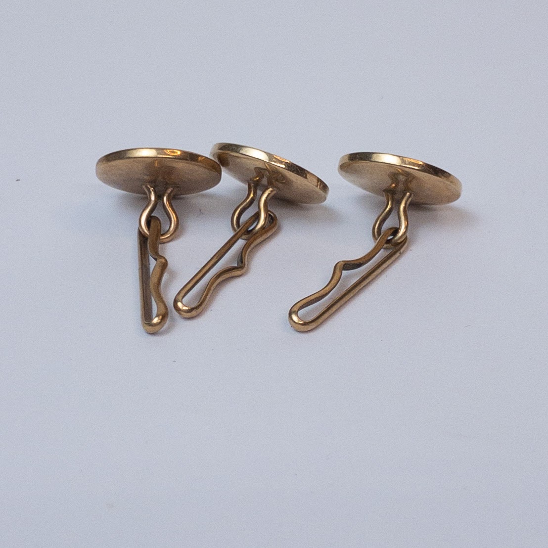 14K Gold & Mother of Pearl Shirt Stud Trio