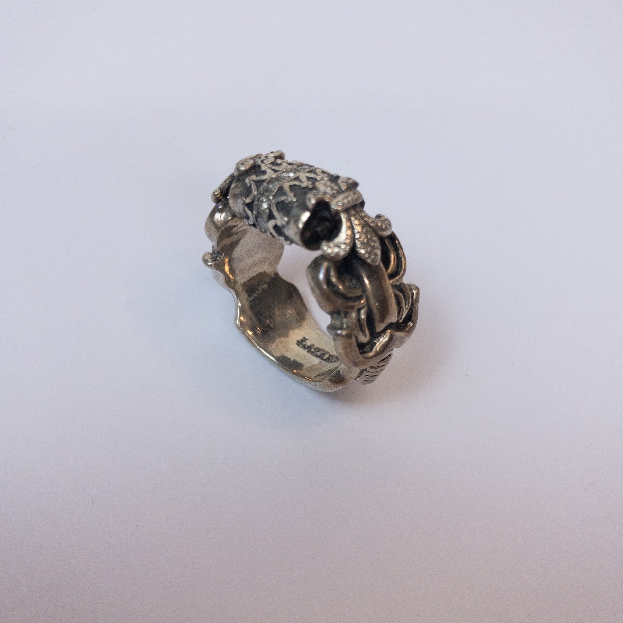 Lazaro Sterling Silver & Diamond Fleur de Lis Ring