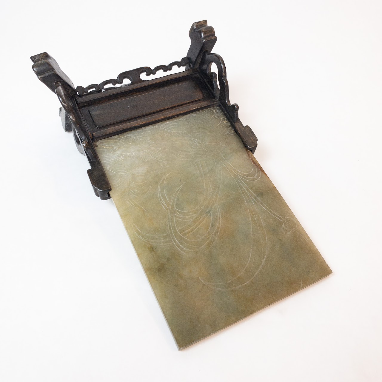 Chinese Carved Jade Table Plaque