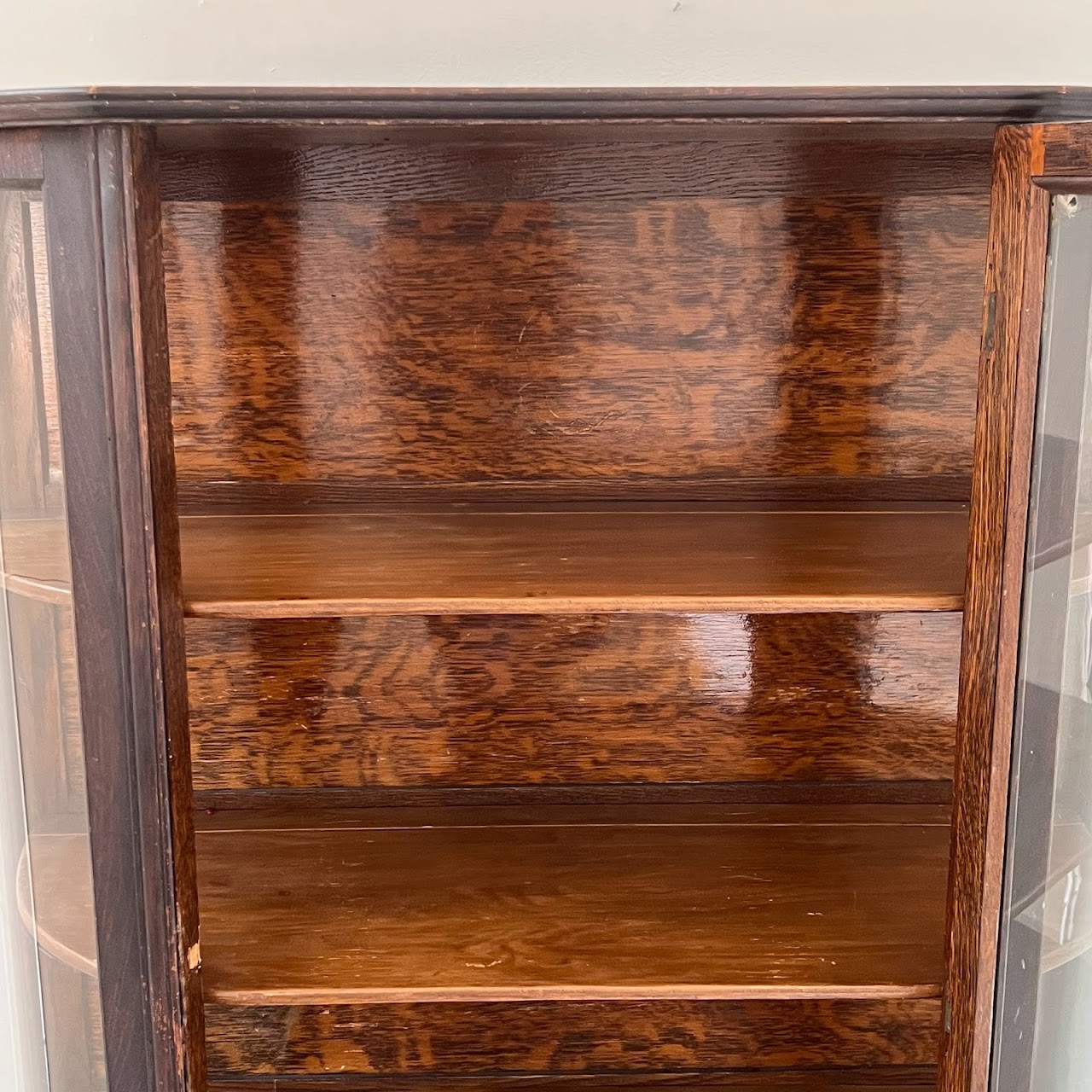 Oak Glass-Front Display Case