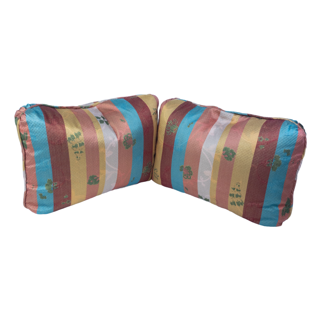 Silk Jacquard Custom Striped Throw Pillow Pair