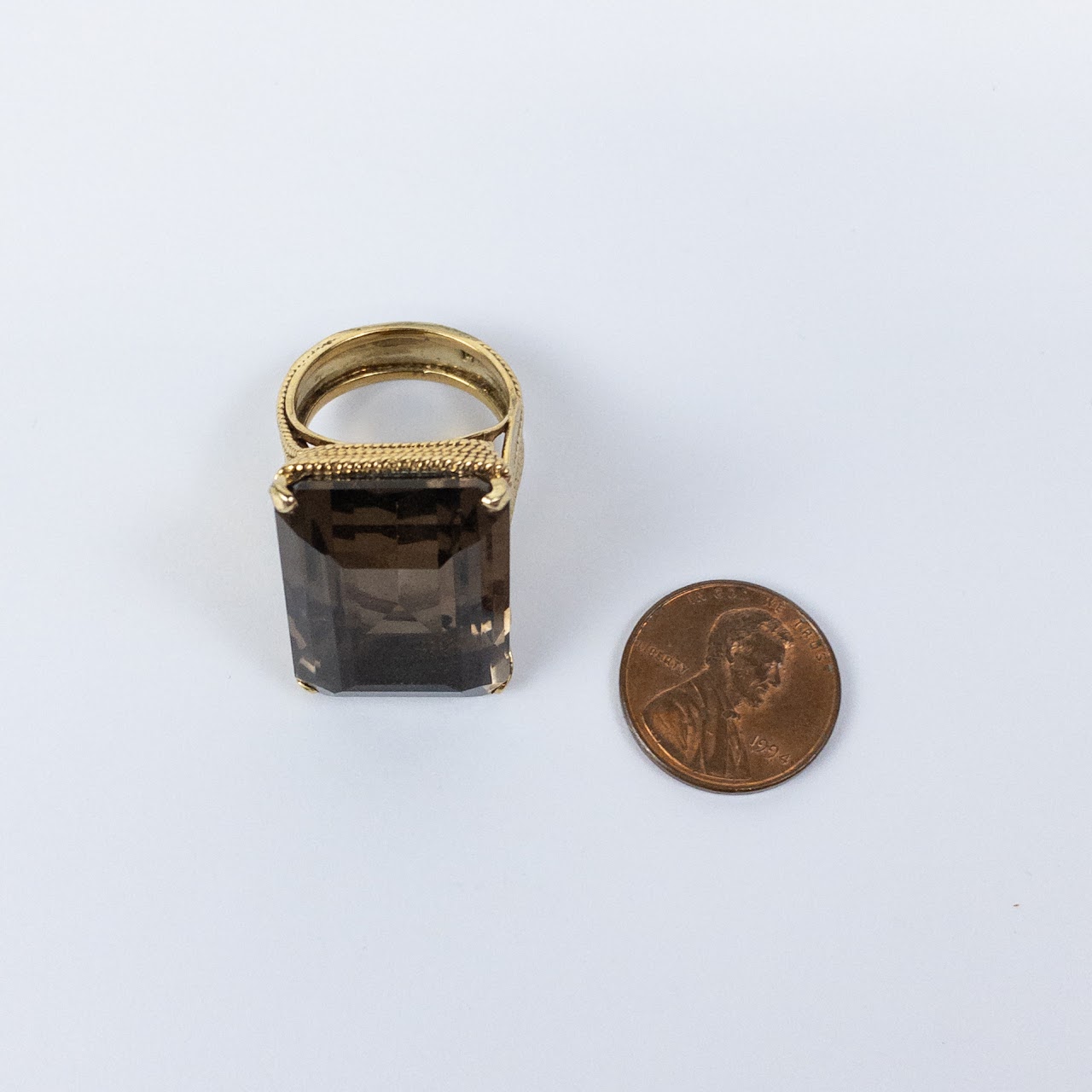 14K Gold Smoky Quartz Cocktail Ring