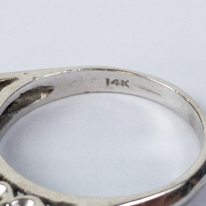 14K White Gold Diamond Band Ring