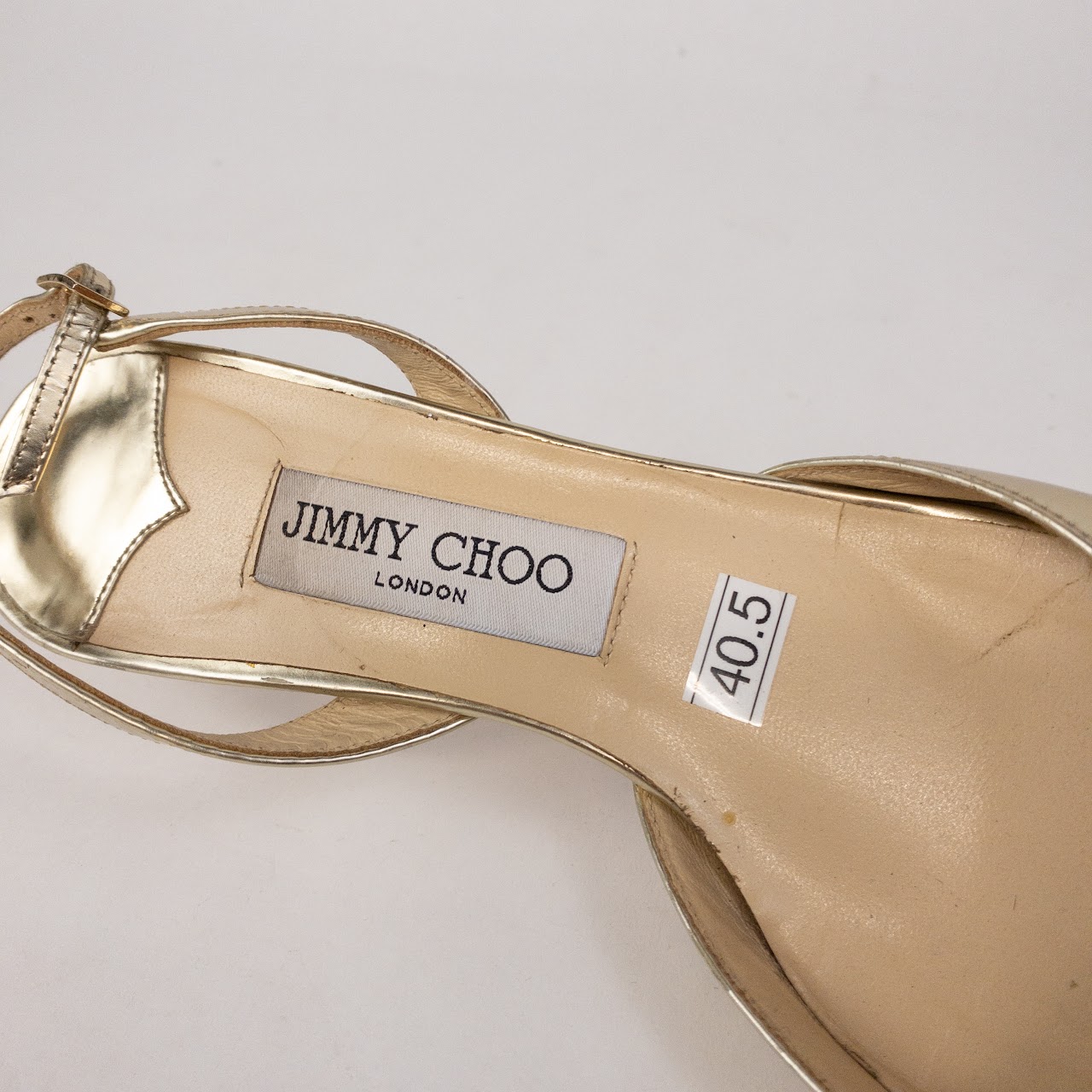 Jimmy Choo Gold Leather Slingback Pumps