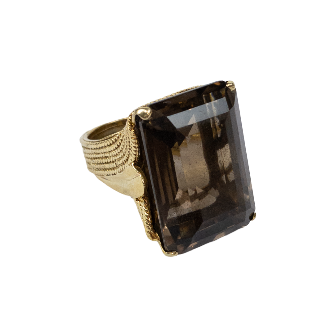 14K Gold Smoky Quartz Cocktail Ring