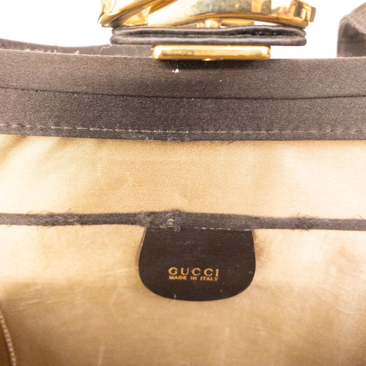 Gucci GG Clasp Satin Evening Bag