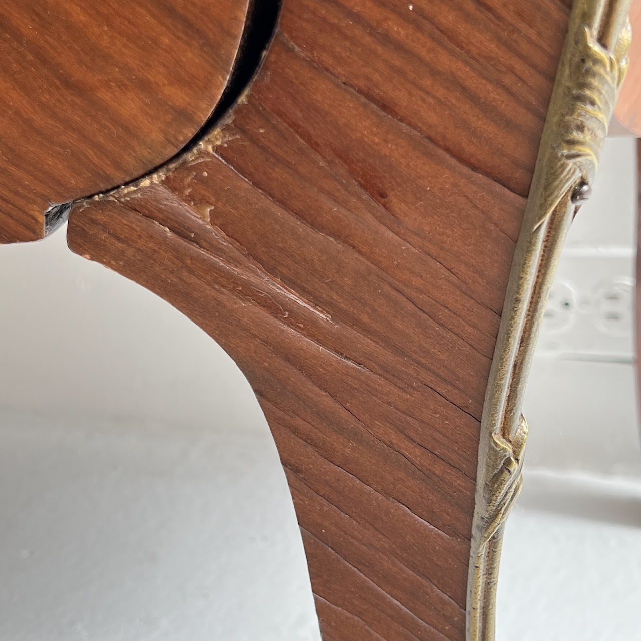 Louis XV Style Marquetry Inlaid Marble Top Commode