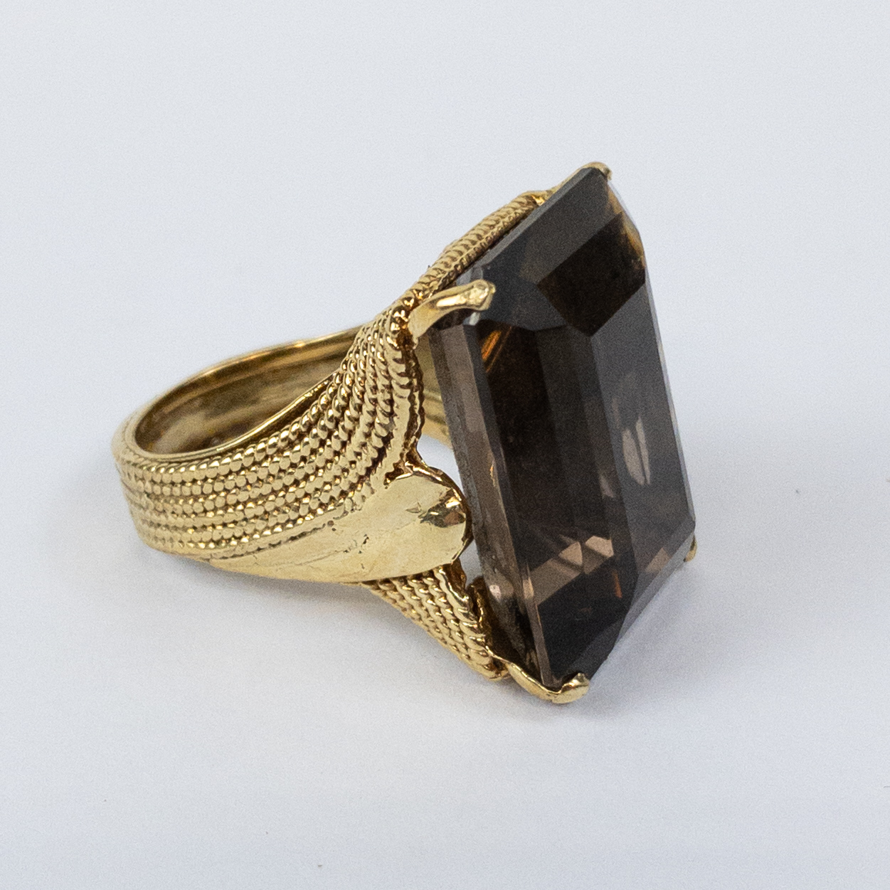 14K Gold Smoky Quartz Cocktail Ring