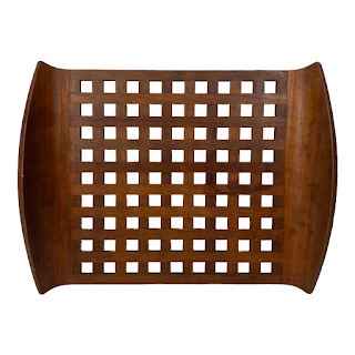 Danish Teak Lattice Serving Tray