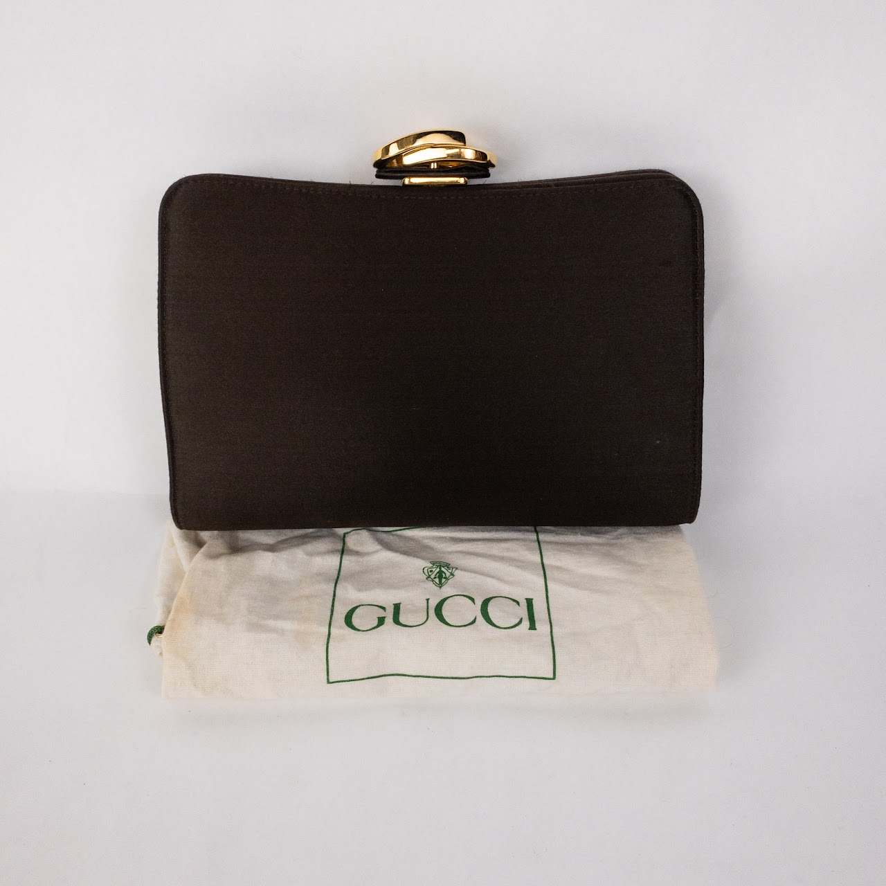 Gucci GG Clasp Satin Evening Bag