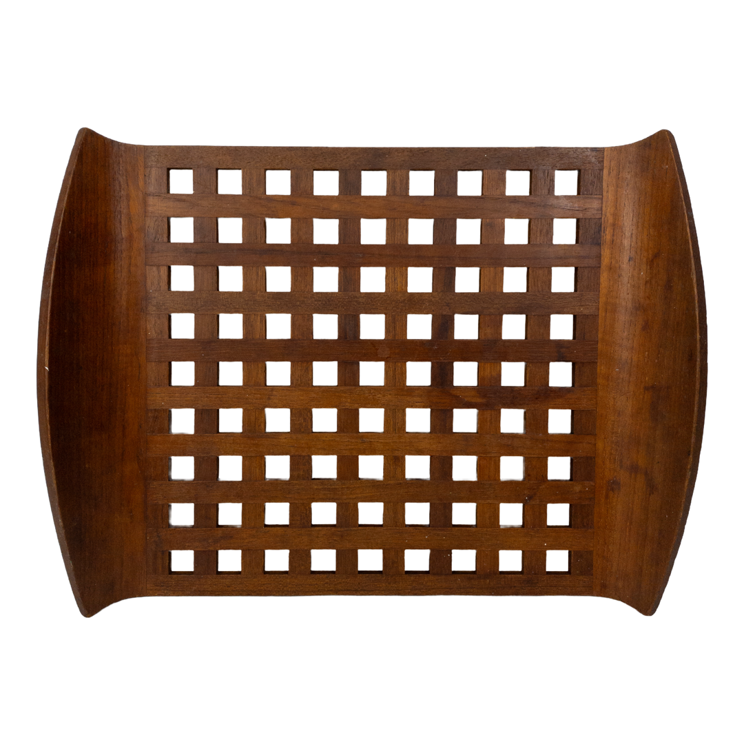 Danish Teak Lattice Serving Tray