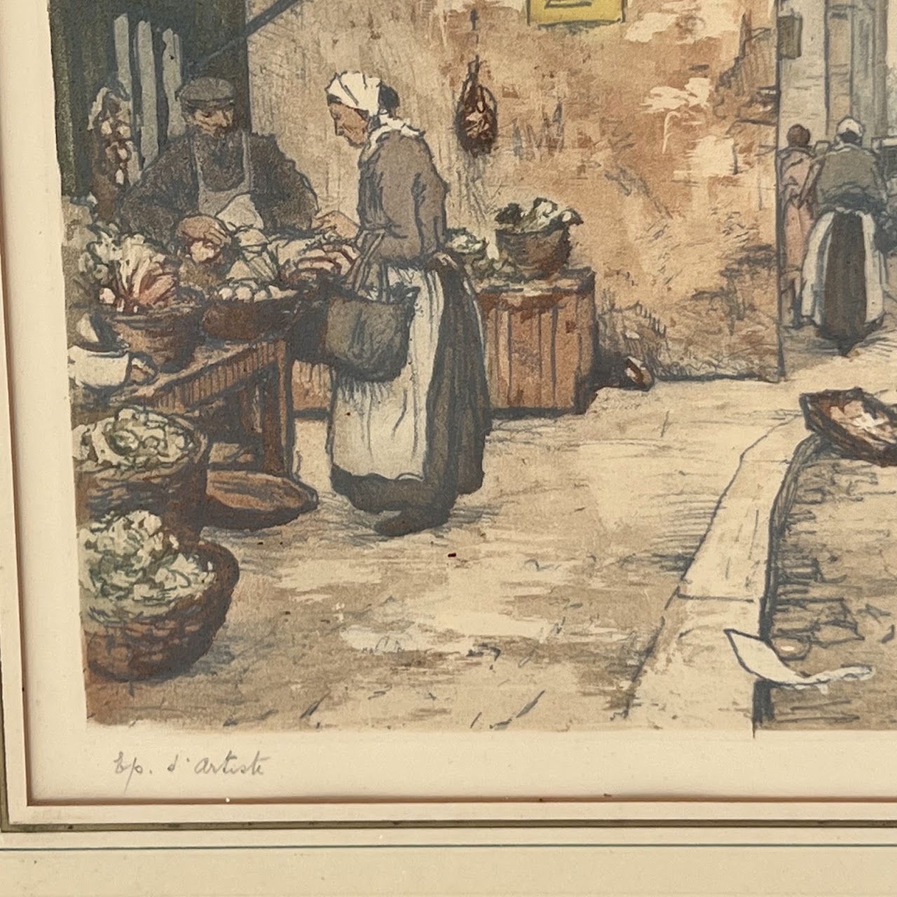 Tavik Frantisek Simon 'Village Market Scene' Signed Etching and Aquatint, 1908