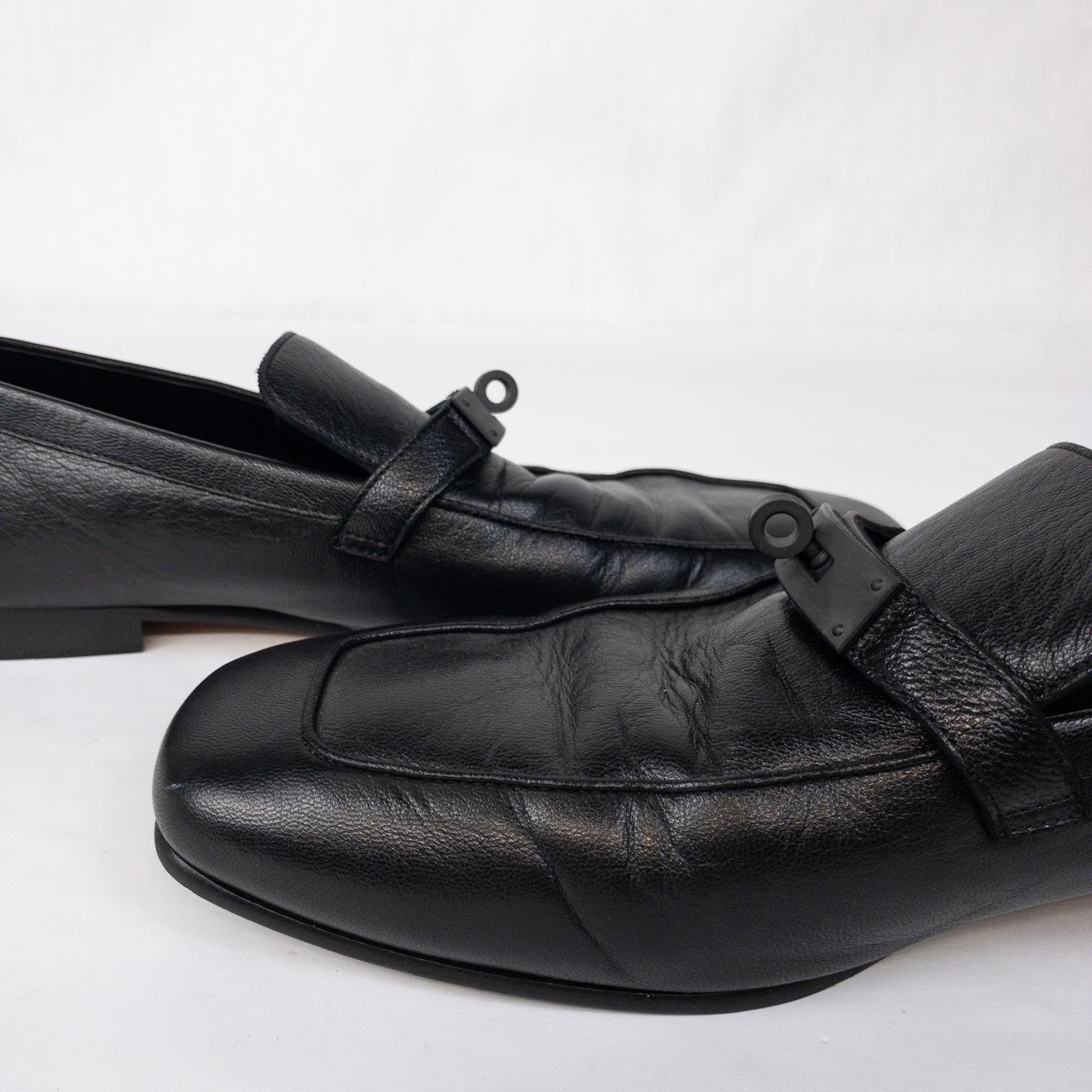 Hermès Turn Lock Leather Loafers