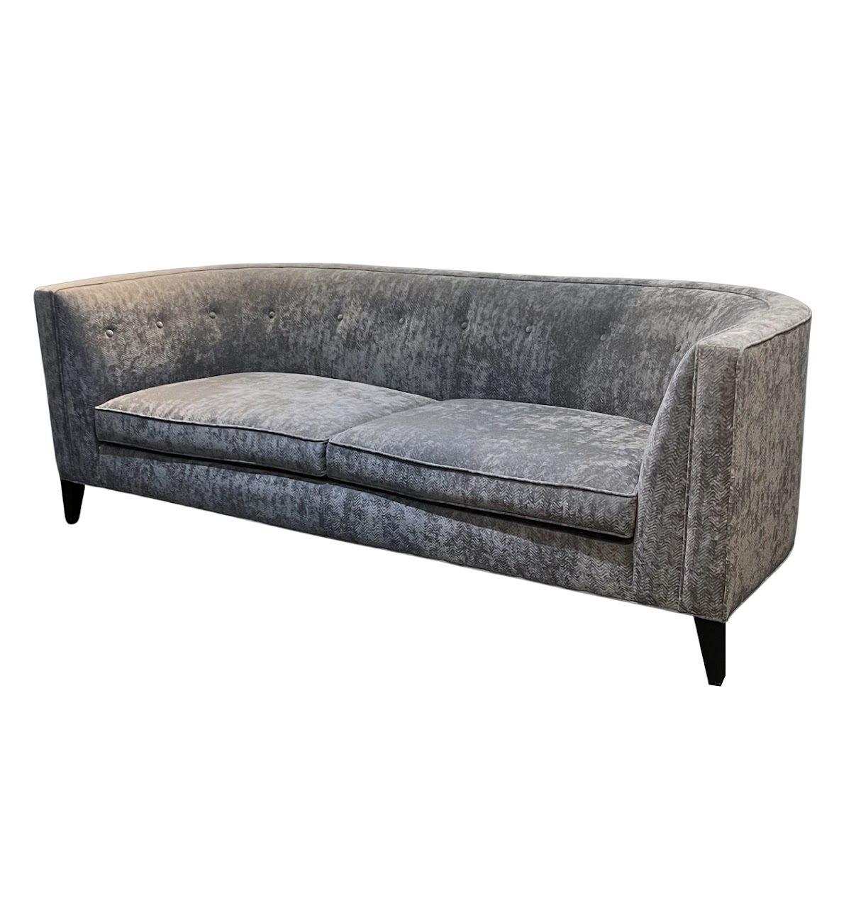 Mitchell Gold + Bob Williams Curved Back Tufted Velvet Sofa