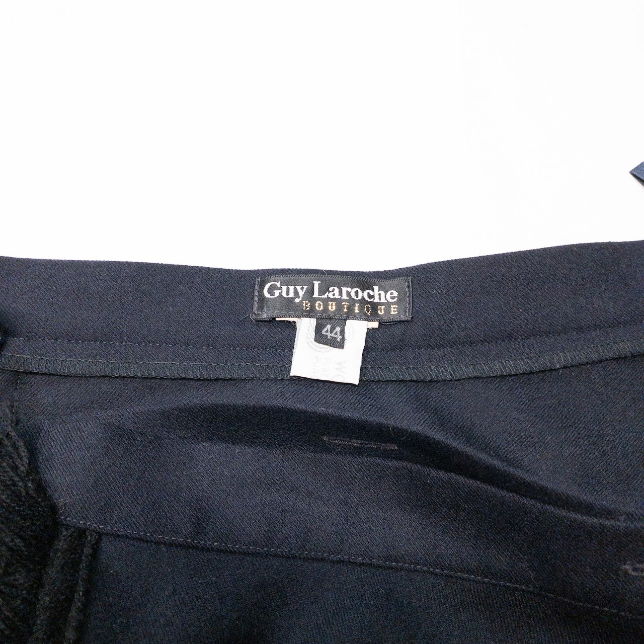 Guy Laroche Boutique Navy Blue Wrap Skirt