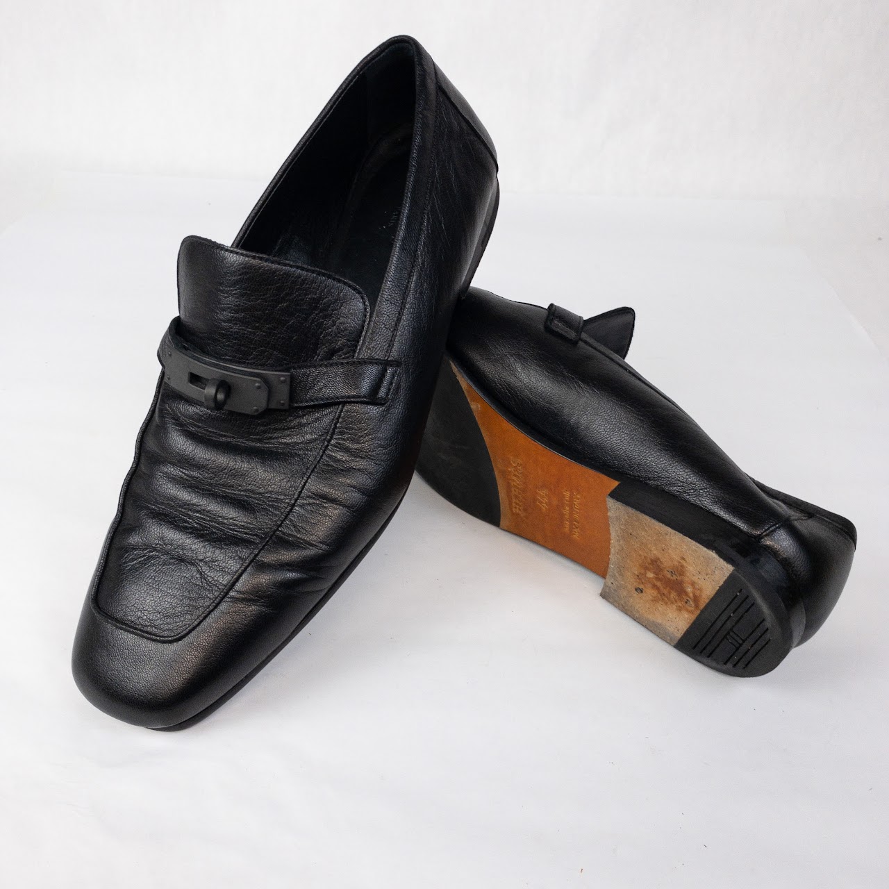 Hermès Turn Lock Leather Loafers