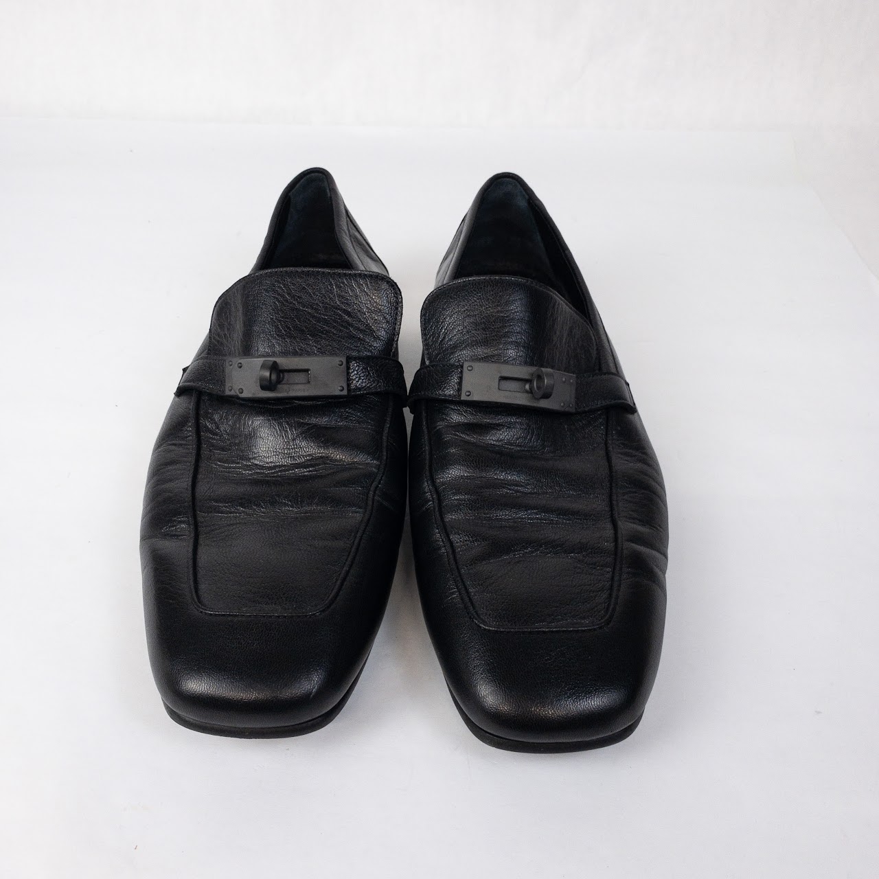 Hermès Turn Lock Leather Loafers