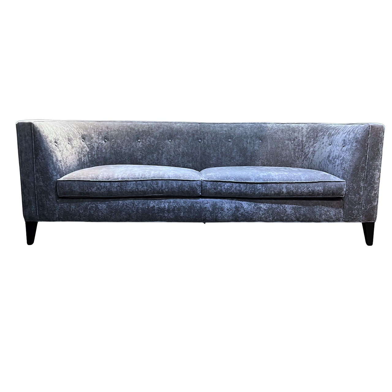 Mitchell Gold + Bob Williams Curved Back Tufted Velvet Sofa