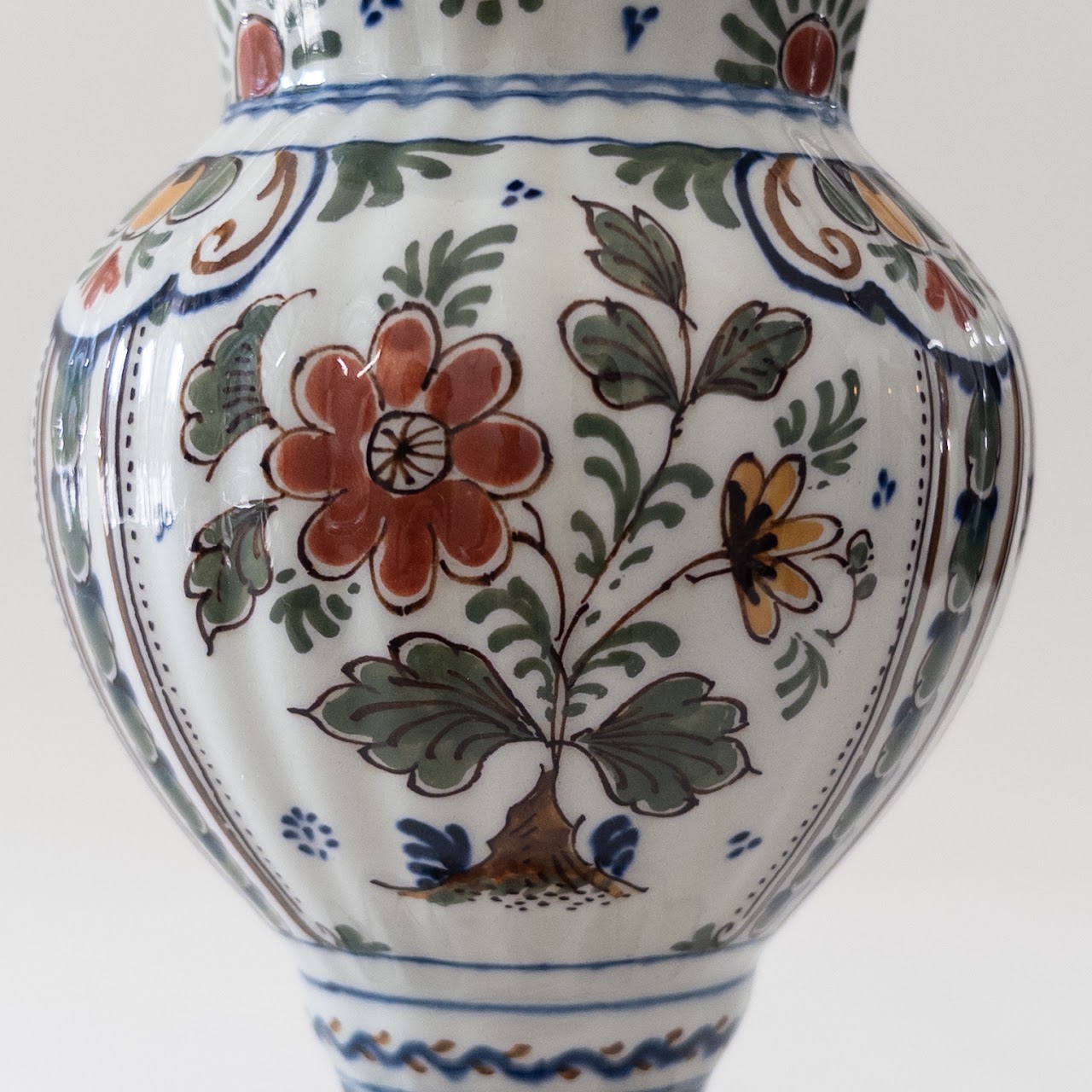 Delft Floral Vase