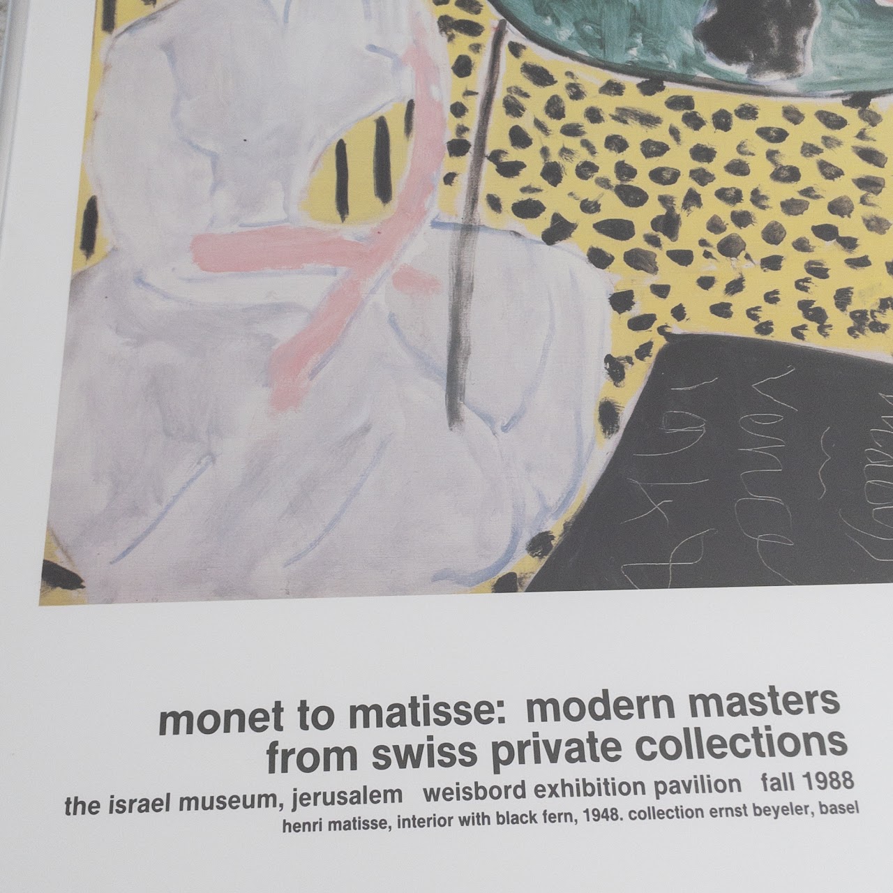 Henri Matisse 'Monet to Matisse: Modern Masters' Exhibition Poster