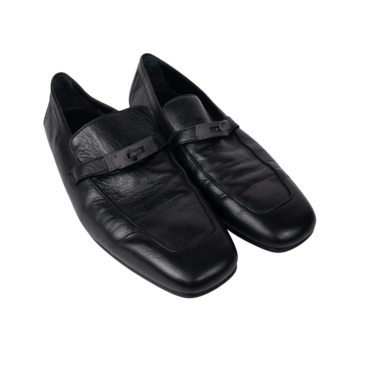 Hermès Turn Lock Leather Loafers