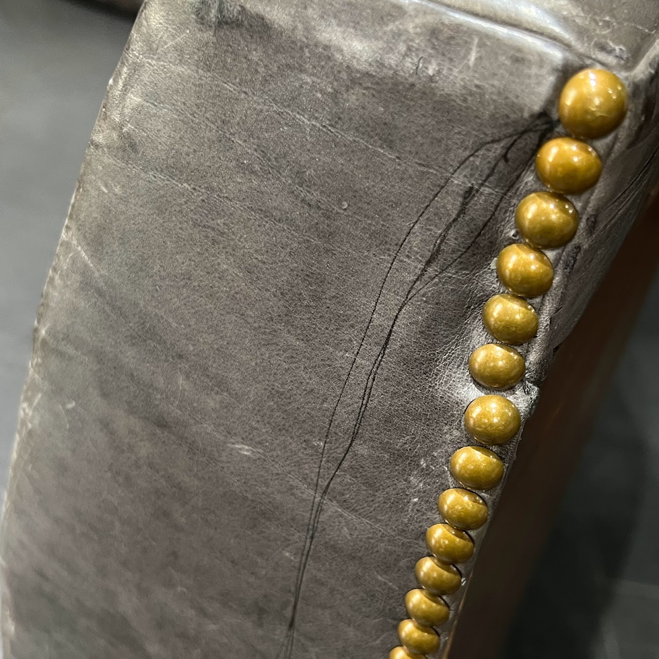 Tufted Leather Fringed Banquette