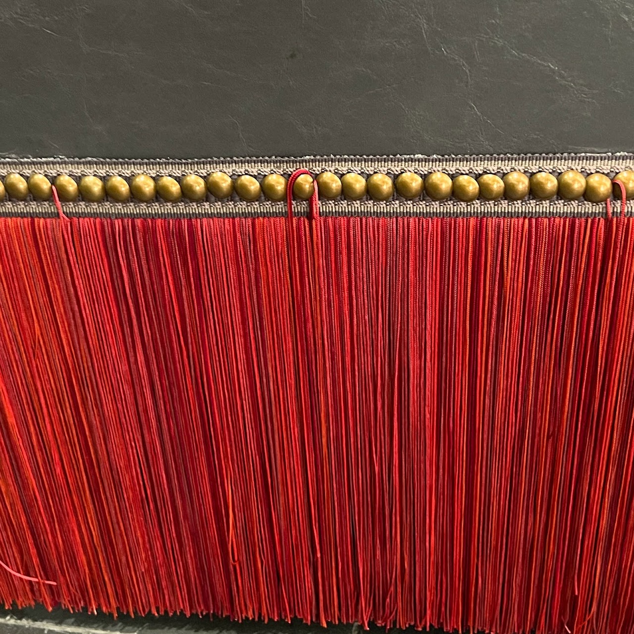 Tufted Leather Fringed Banquette