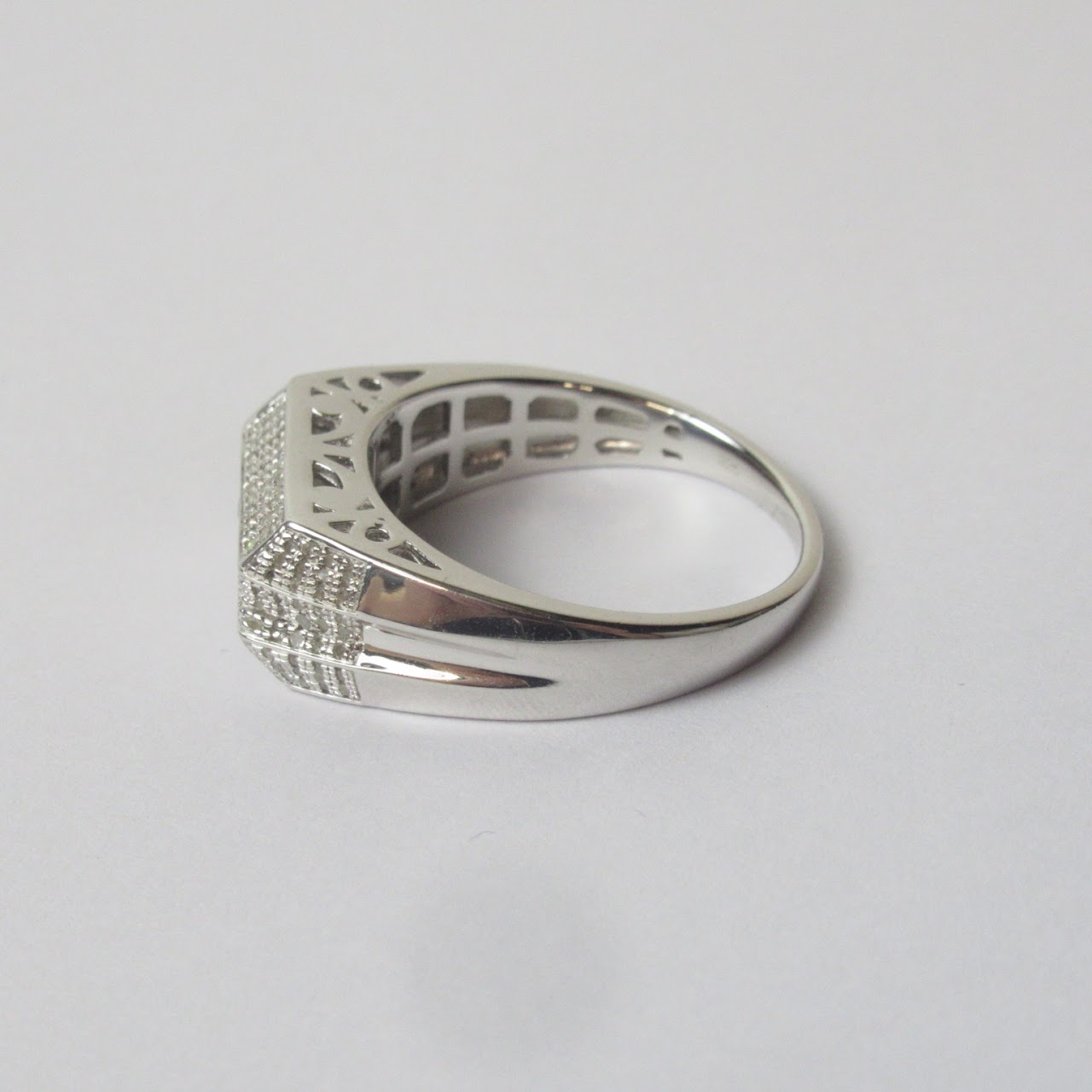 Sterling Silver &  Diamond Ring