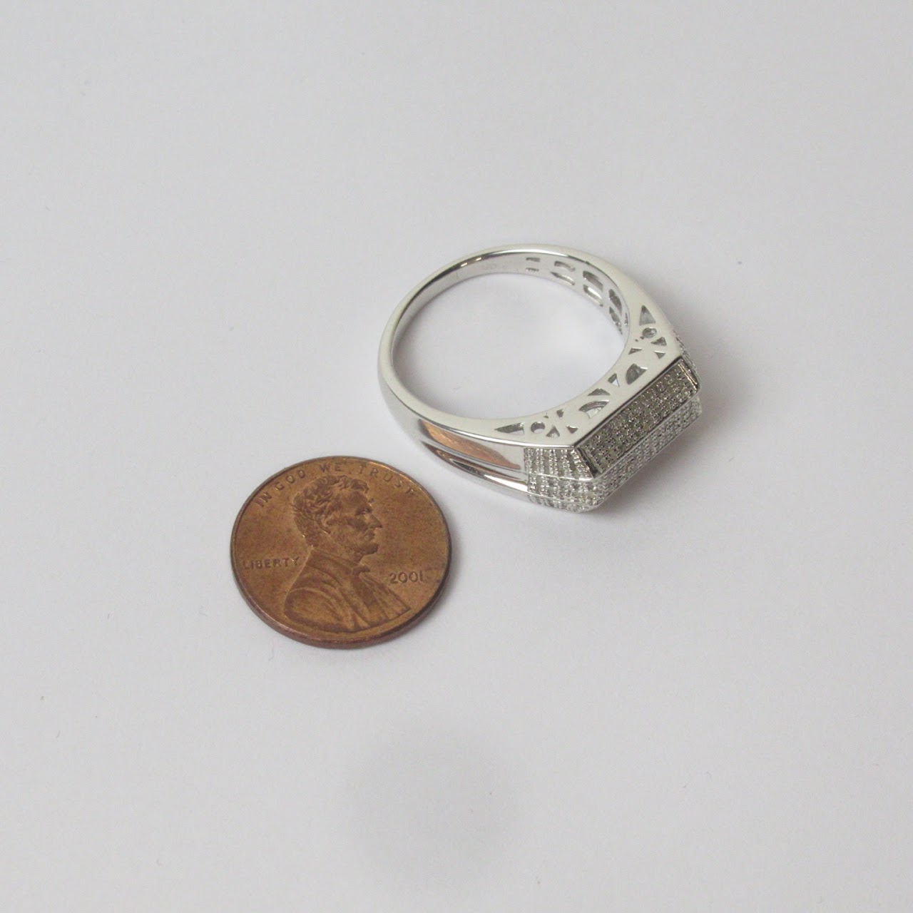 Sterling Silver &  Diamond Ring