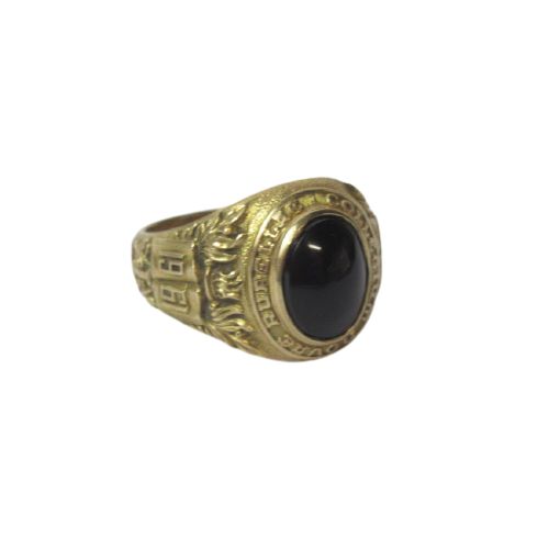 10k Gold & Black Stone  Vintage Class Ring