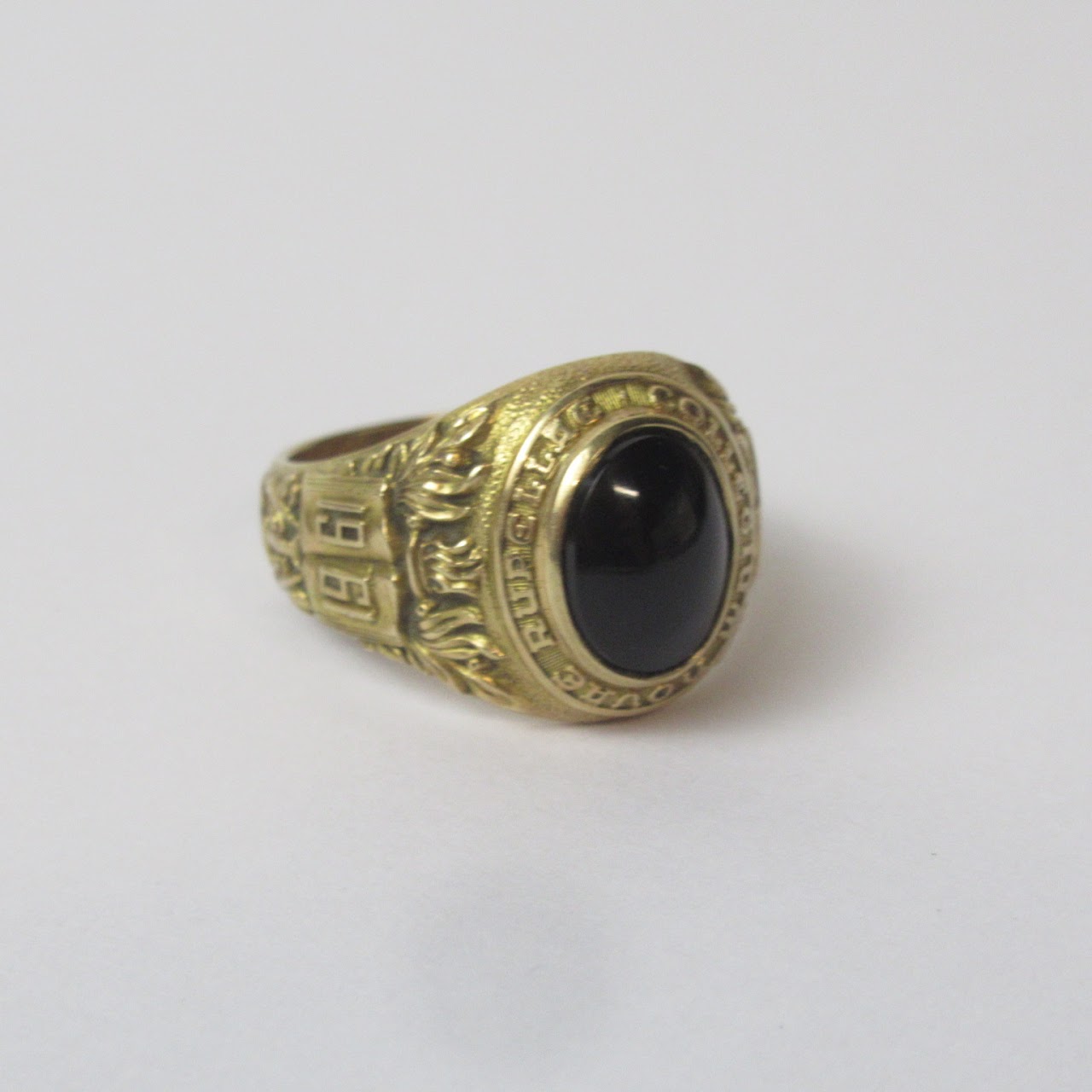 10k Gold & Black Stone  Vintage Class Ring