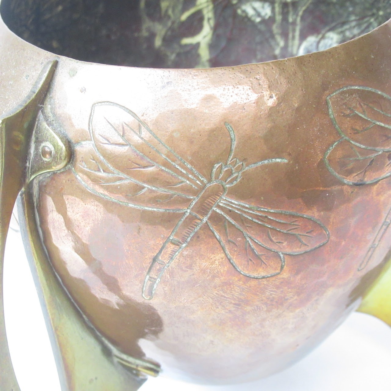 Mixed Metal Vintage Dragonfly Vase