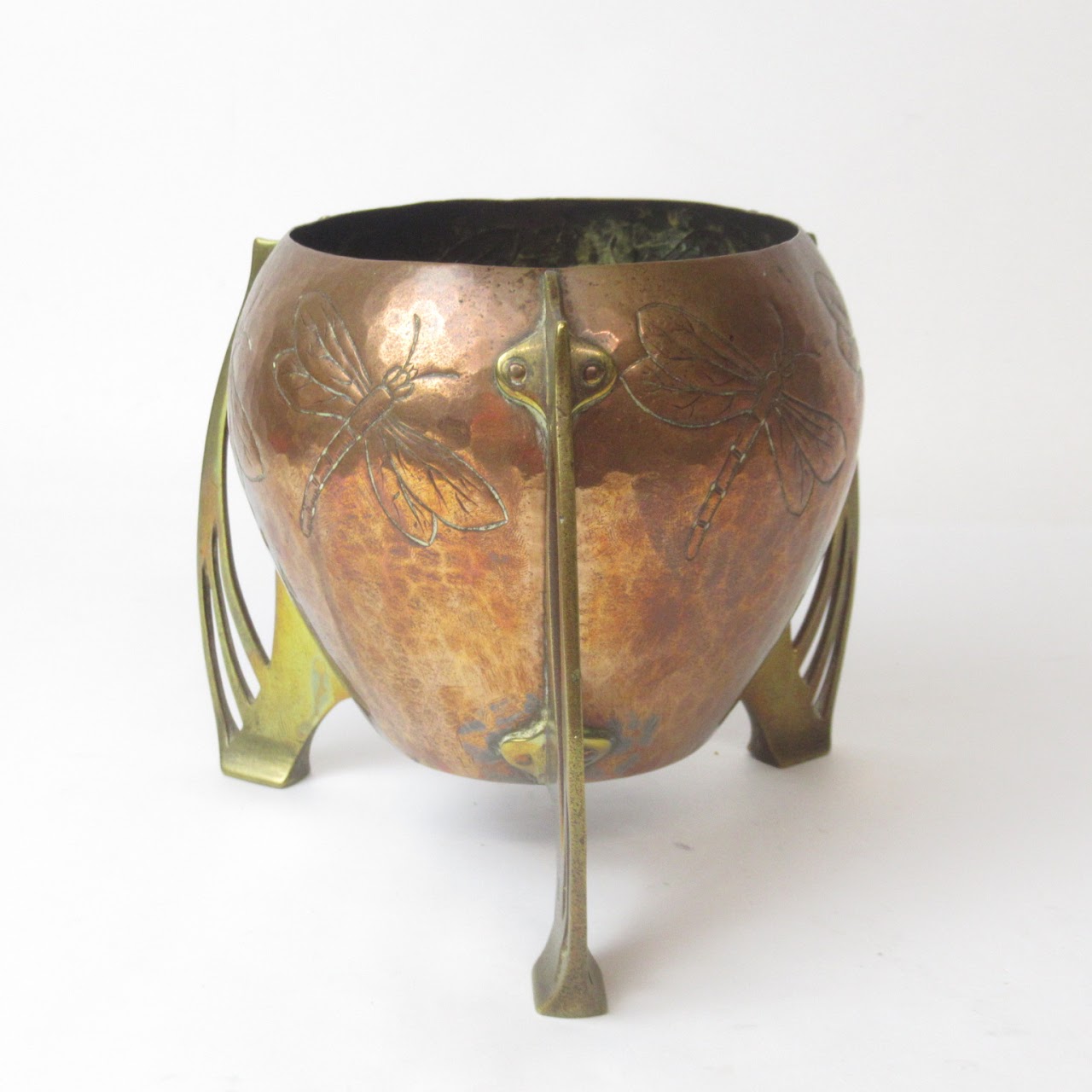 Mixed Metal Vintage Dragonfly Vase