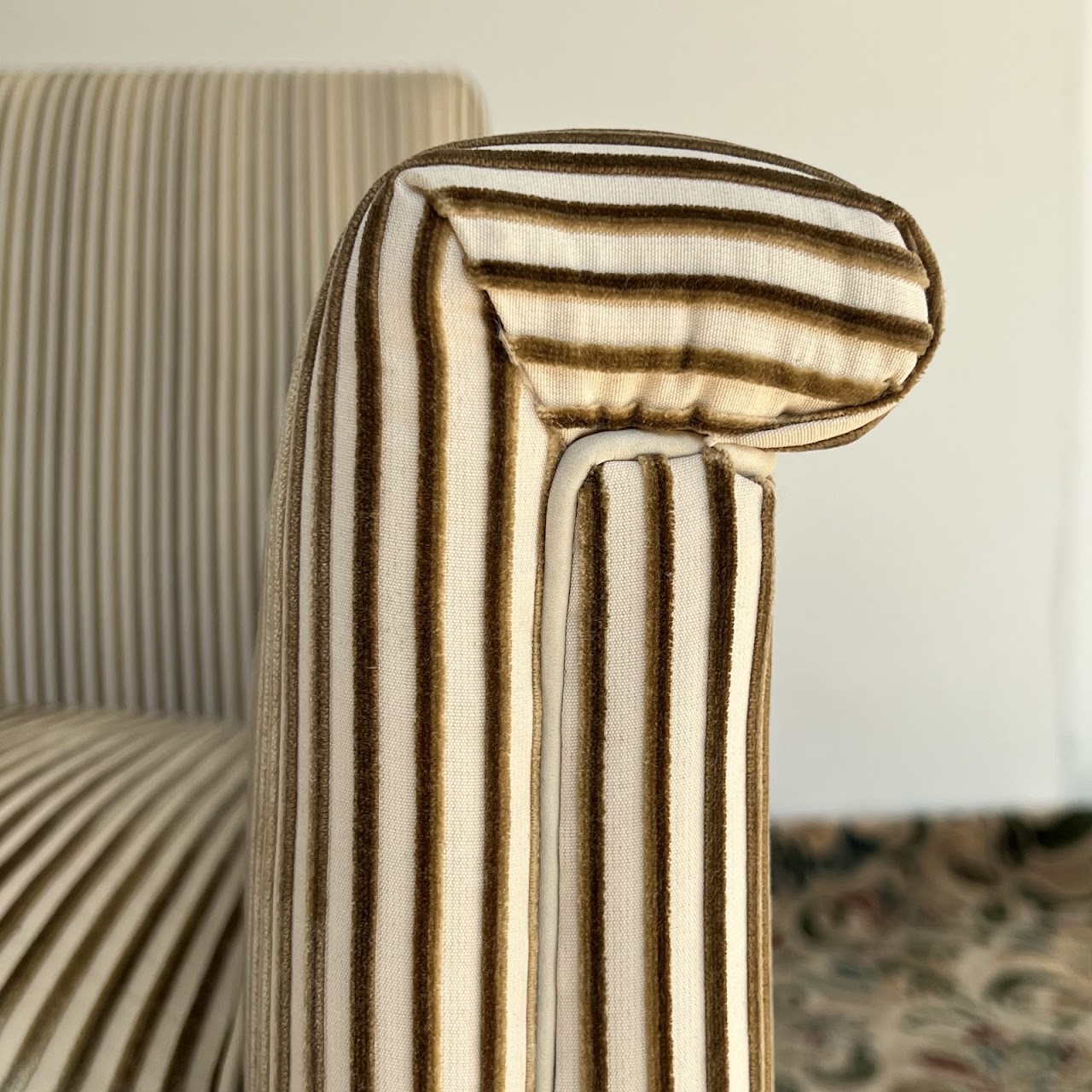 Velvet Jacquard Striped Custom Armchair Pair