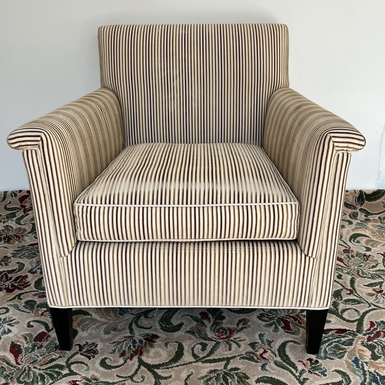 Velvet Jacquard Striped Custom Armchair Pair