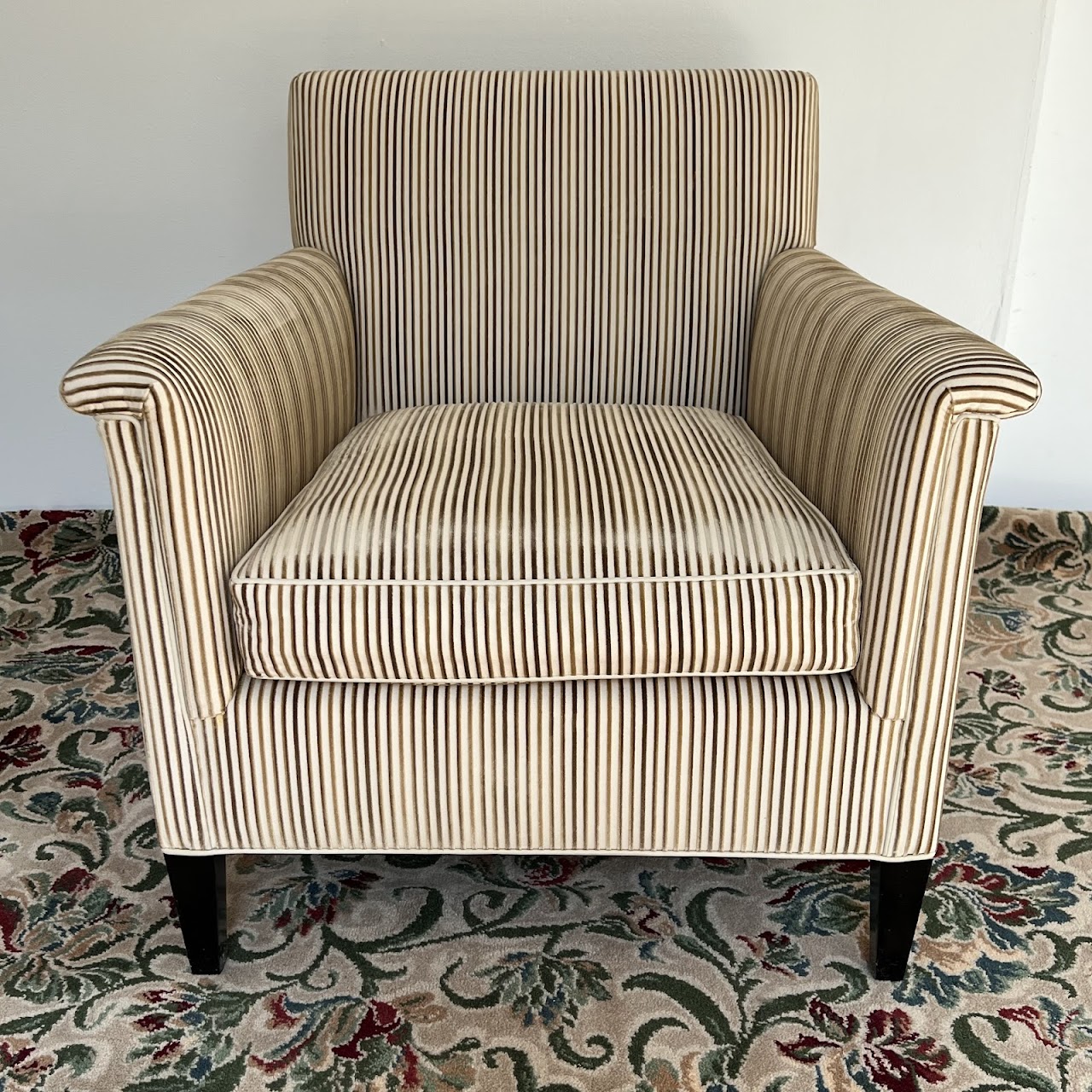 Velvet Jacquard Striped Custom Armchair Pair