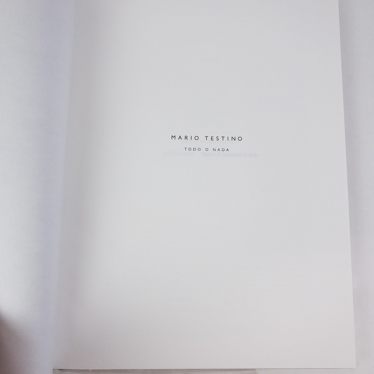 Mario Testino: Todo O Nada Photography Catalog