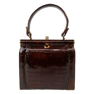 Vintage Alligator Frame Handbag