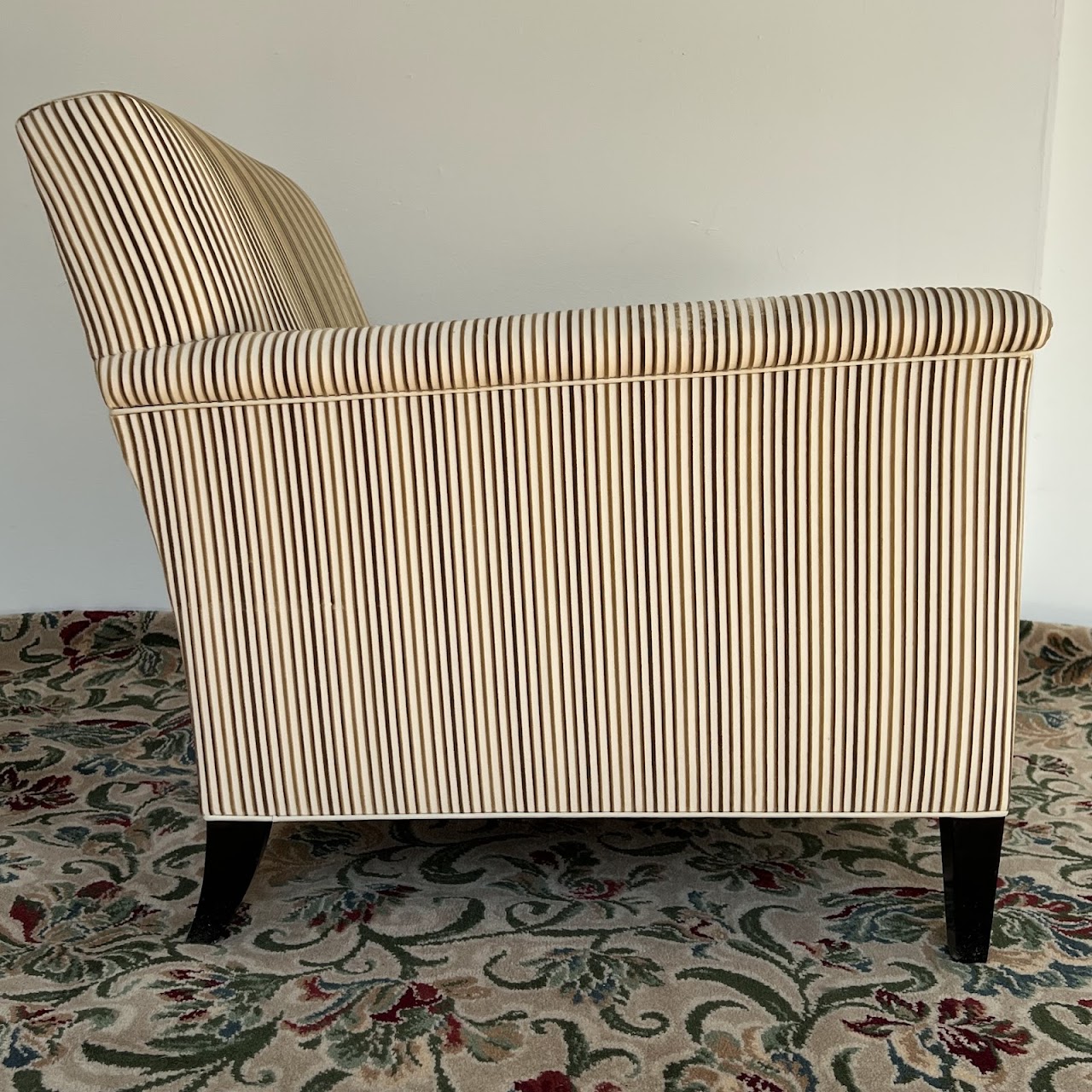 Velvet Jacquard Striped Custom Armchair Pair