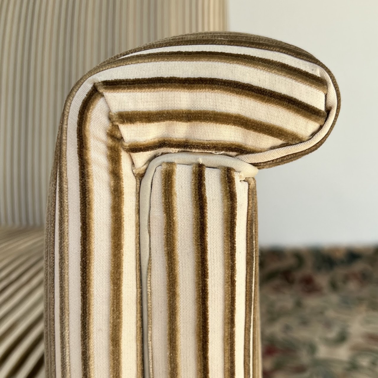 Velvet Jacquard Striped Custom Armchair Pair