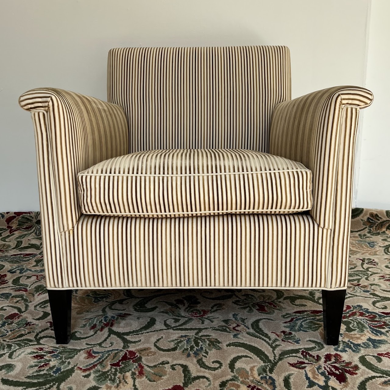 Velvet Jacquard Striped Custom Armchair Pair